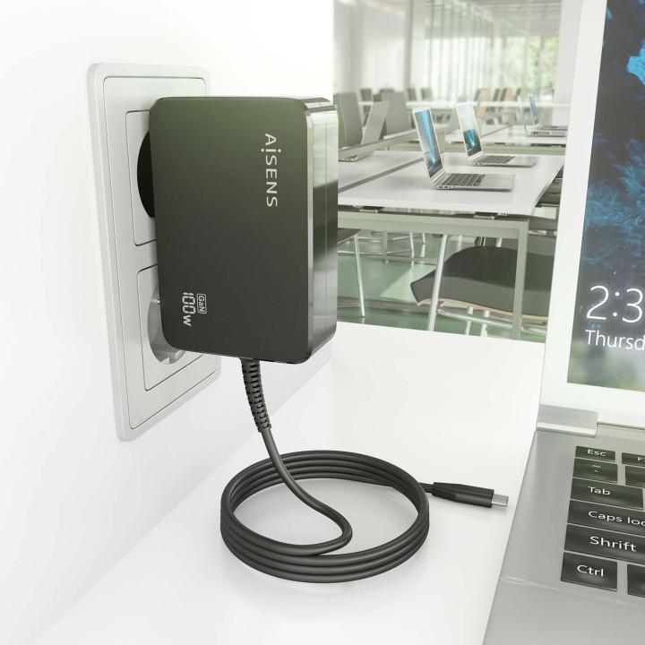 Cargador AISENS 100W USB-C Negro (ASCH-1PD100WL50-BK)