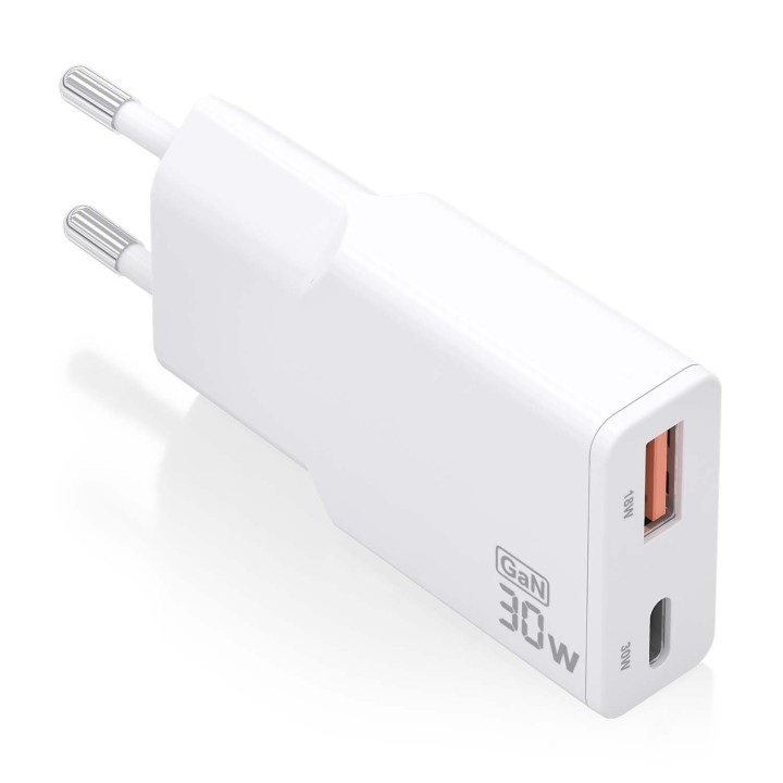 Cargador Pared AISENS USB-A USB-C 30W (ASCH-30W2P046-W)