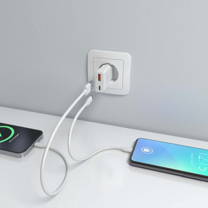 Cargador Pared AISENS USB-A USB-C 30W (ASCH-30W2P046-W)