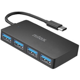 Docking Station NILOX 4xUSB-C 3.0 Negro (NXHUBUSC04)