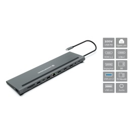 Docking CONCEPTRONIC 12en1 USB-C 18cm Gris (DONN17G)