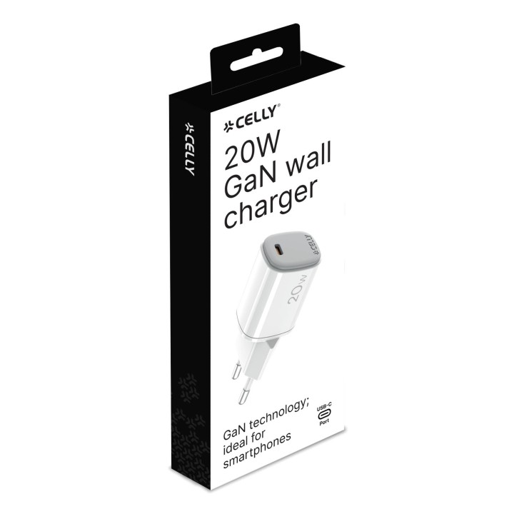 Cargador Pared CELLY 20W USB-C Blanco (UPTC1USBC20WWH)