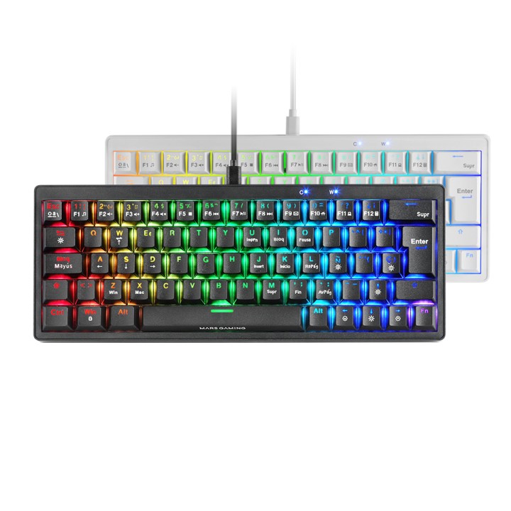 Teclado Mars Gaming RGB USB-C Negro (MKMINIPROBRES)
