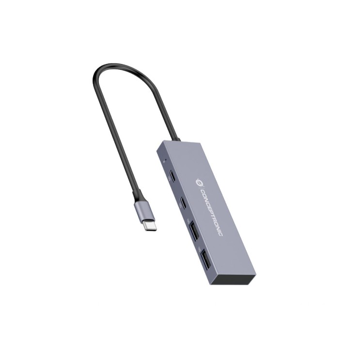 Hub CONCEPTRONIC USB-C a 4xUSB-A/C Gris (HUBBIES13G)