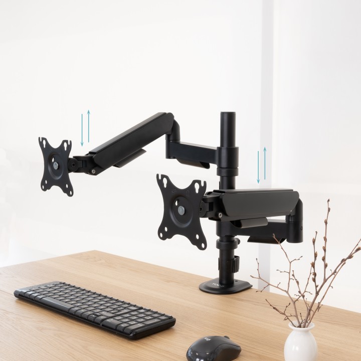 Soporte Mesa TooQ 17"-32" 2 Brazos Negro (DB1533TNR-B)
