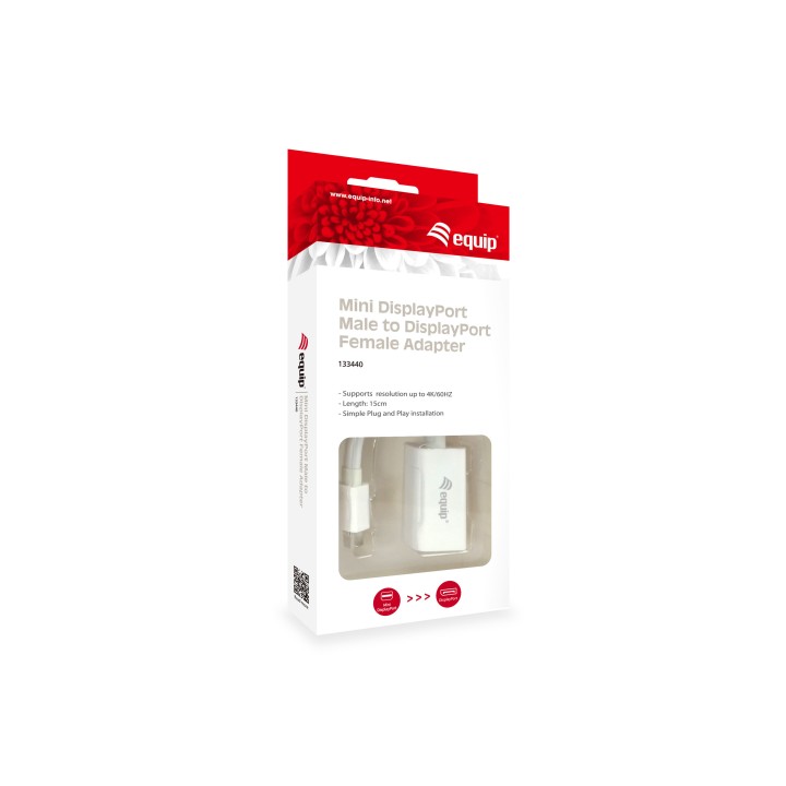Adaptador EQUIP Mini DP/M a DP/H 15cm Blanco (133440)