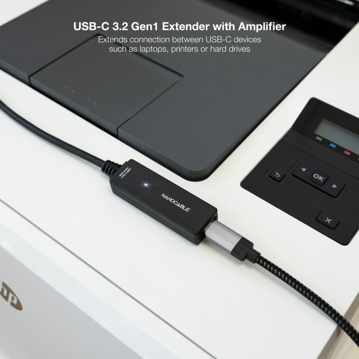 Nanocable USB-C M/H Cable 5m Negro (10.01.1311)