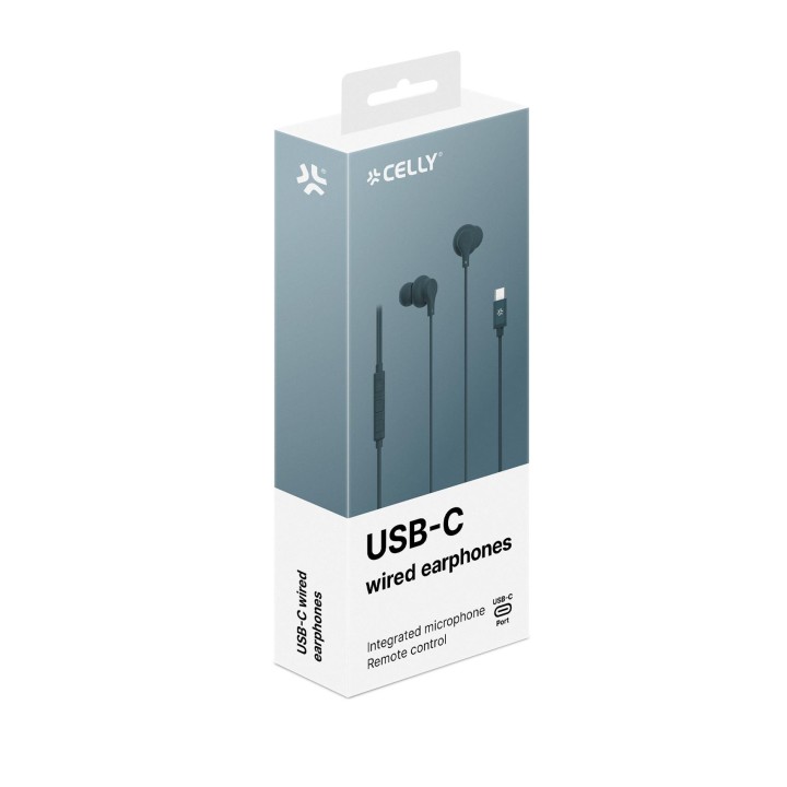 Auriculares CELLY Earphones USB-C Azul (UP1600TYPECBL)