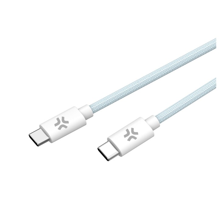 Cable CELLY USB-C a USB-C Azul/Blanco (USBCUSBCCOTTLB)