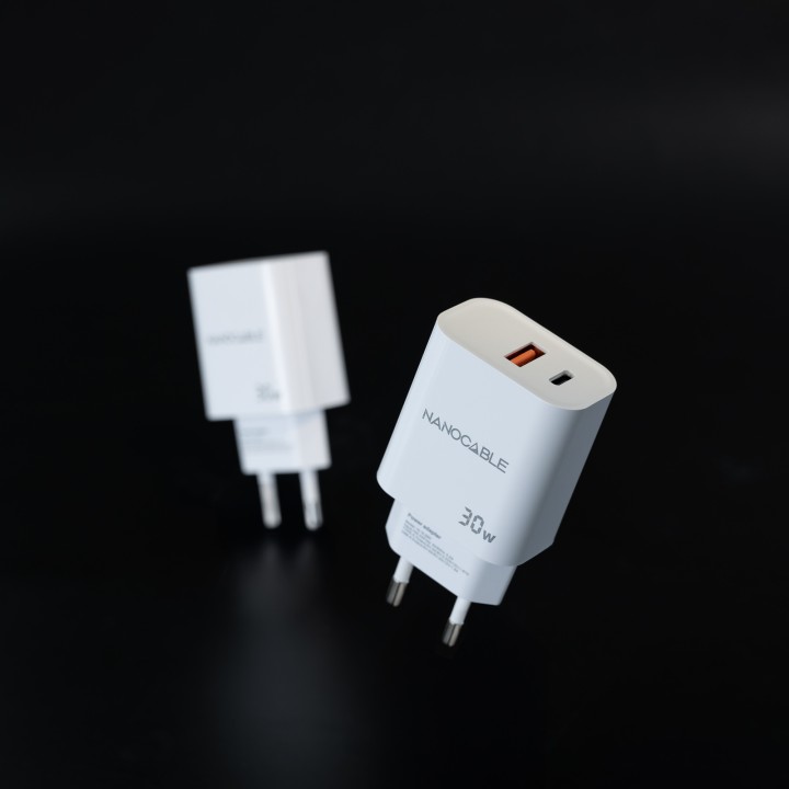 Cargador Pared Nanocable USB-A/C 30W Blanco(10.10.2011)