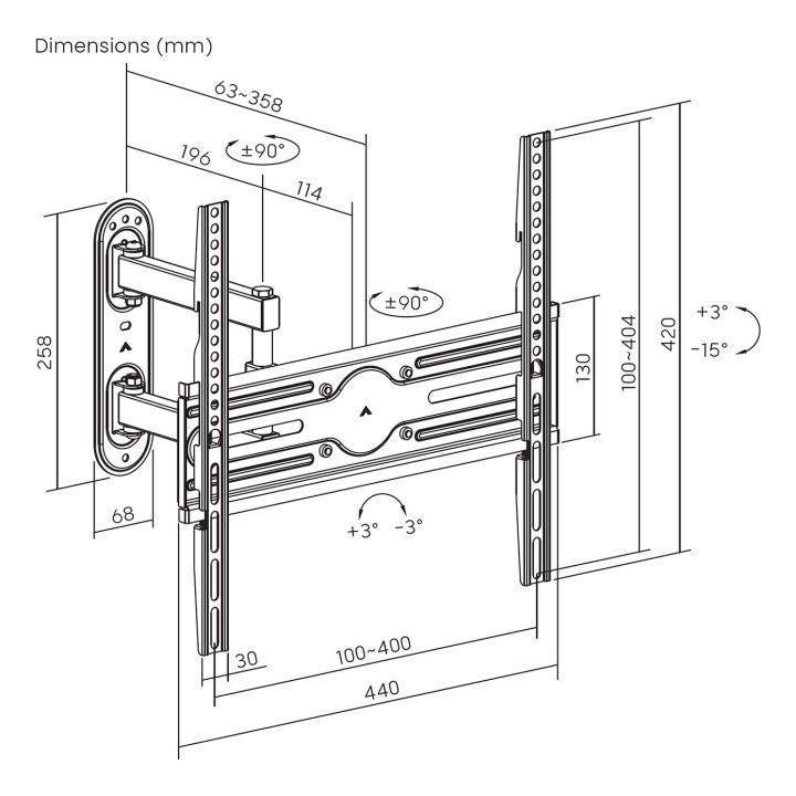 Soporte Pared AISENS 32-65" Gira/Incl/Niv(WT65TSLE-321)