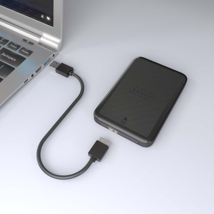 Caja AISENS HDD/SSD 2.5" mUSB USB-C Negra (ASE-2519B)