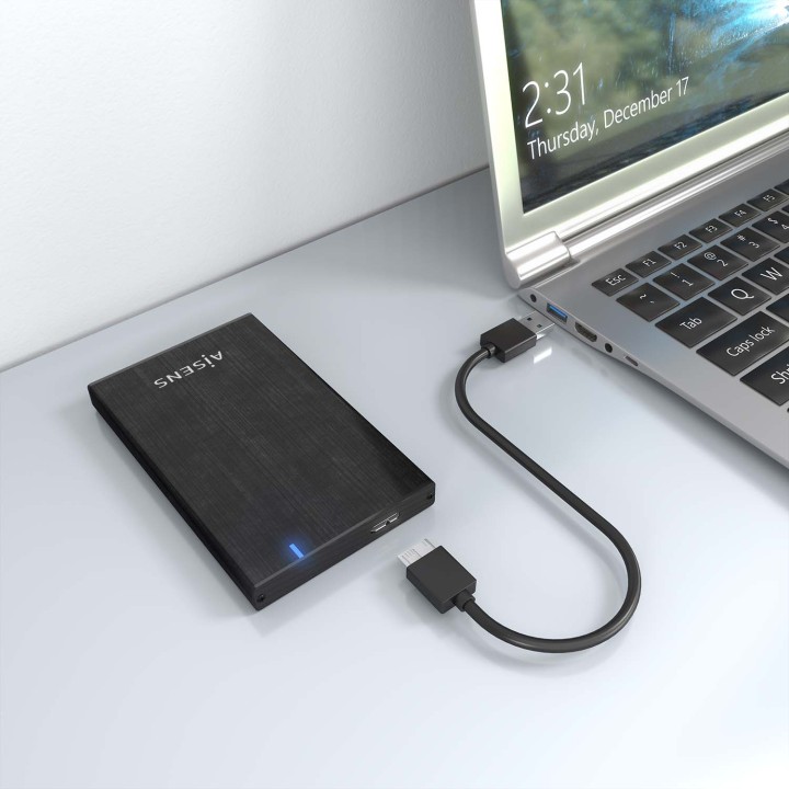Caja AISENS HDD/SSD 2.5" mUSB USB-C Negra (ASE-2527B)