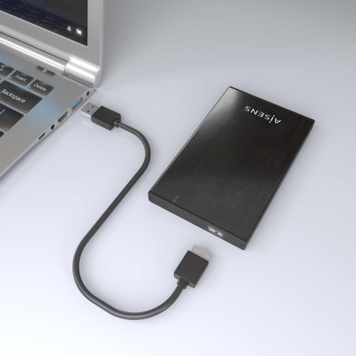 Caja AISENS HDD/SSD 2.5" mUSB USB-C Negra (ASE-2527B)