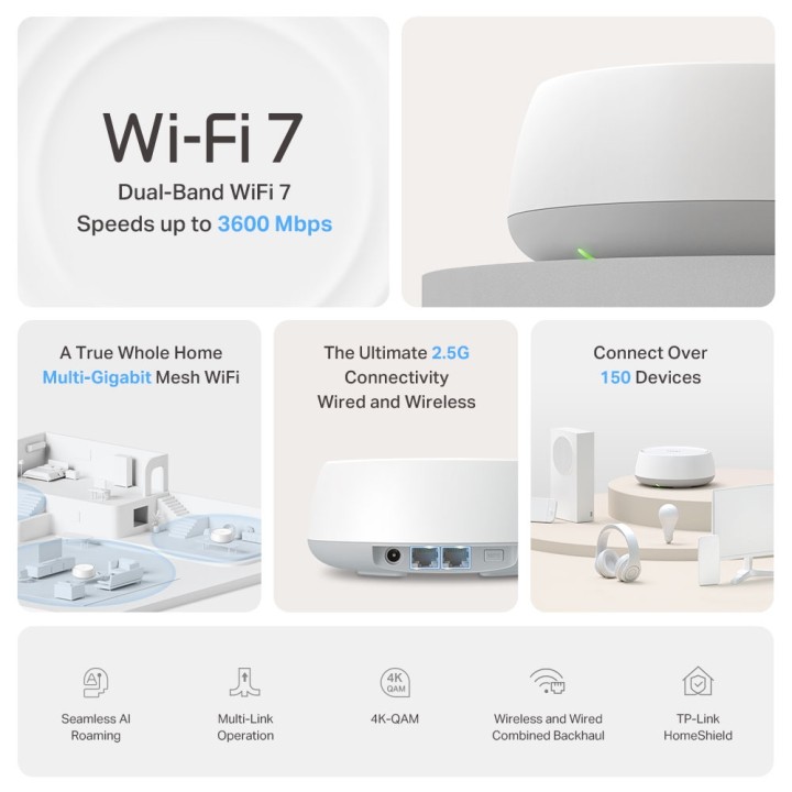 Extender TP-Link Sistema Mesh WiFi 7 (DECO BE25 2-PACK)