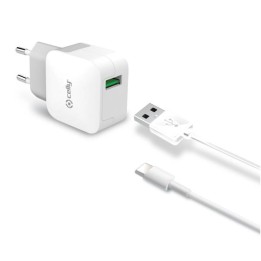 Cargador de Pared CELLY 1USB-A Cable USB-C (TCUSBTYPEC)