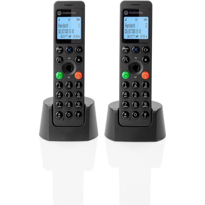 Teléfono Inalámbrico Motorola DOT202 DECT Duo Negro