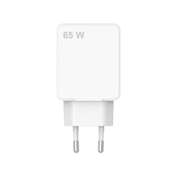 Cargador CELLY GaN 65W 2xUSB-C Blanco (SLIMTC2C65WWH)