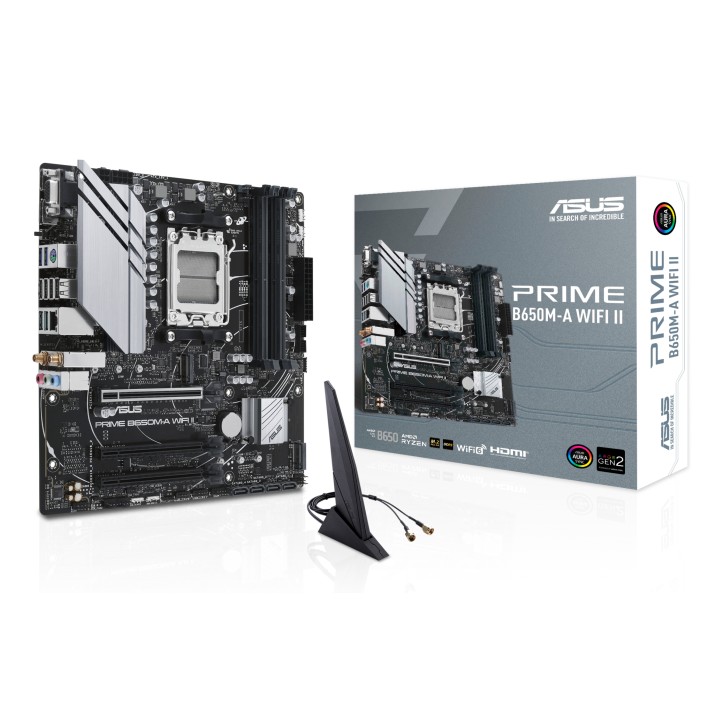 ASUS PRIME B650M-A WIFI II:(AM5) 4DDR5 HDMI VGA DP mATX