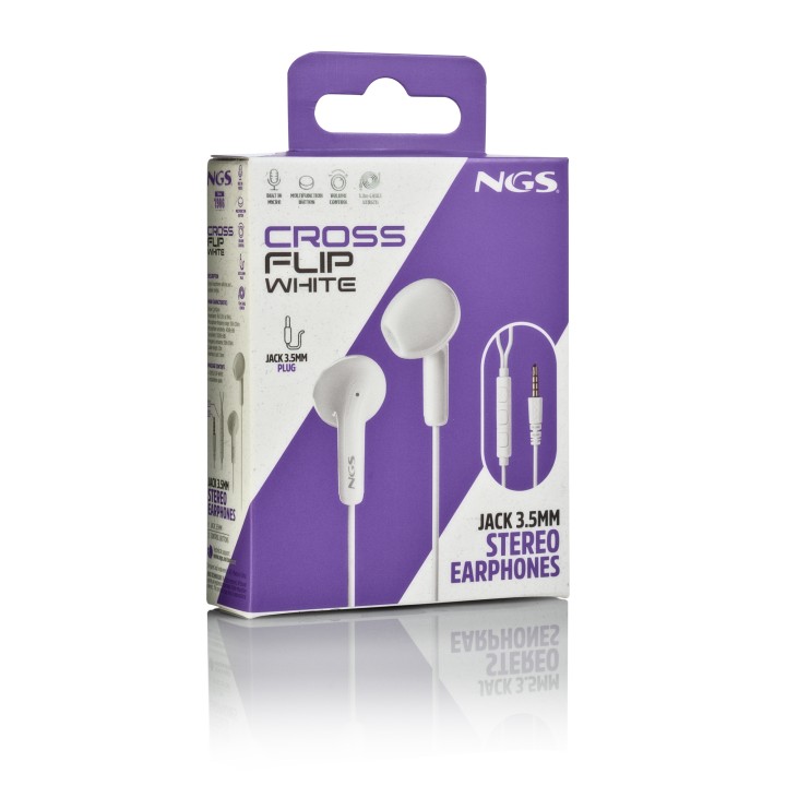 Auriculares NGS Intraural 3.5mm Blanco (CROSSFLIPWHITE)