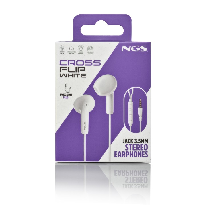 Auriculares NGS Intraural 3.5mm Blanco (CROSSFLIPWHITE)