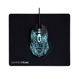 Pack Gaming Trust Ratón+Alfombrilla RGB Negro (24752)