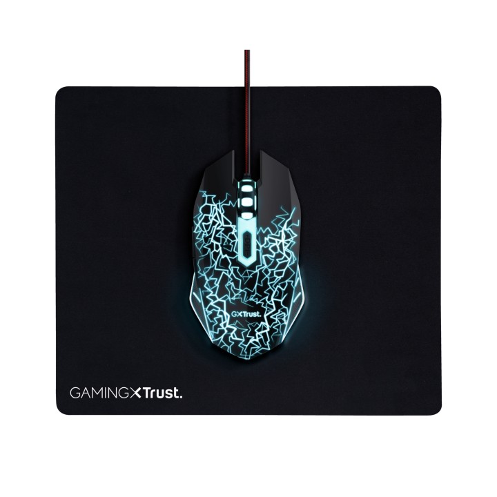 Pack Gaming Trust Ratón+Alfombrilla RGB Negro (24752)
