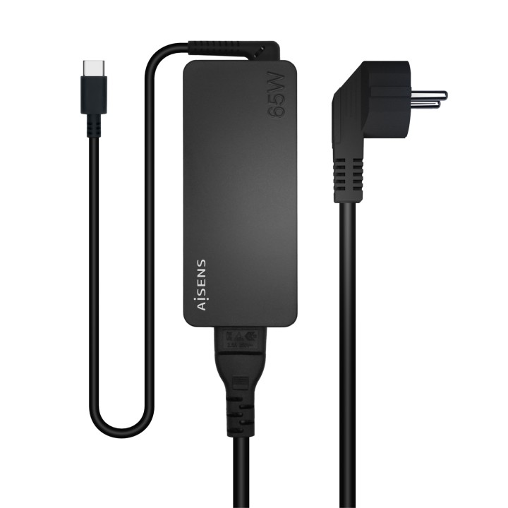 Cargador Pared AISENS 65W USB-C Negro (ASCH-1PD65D-BK)