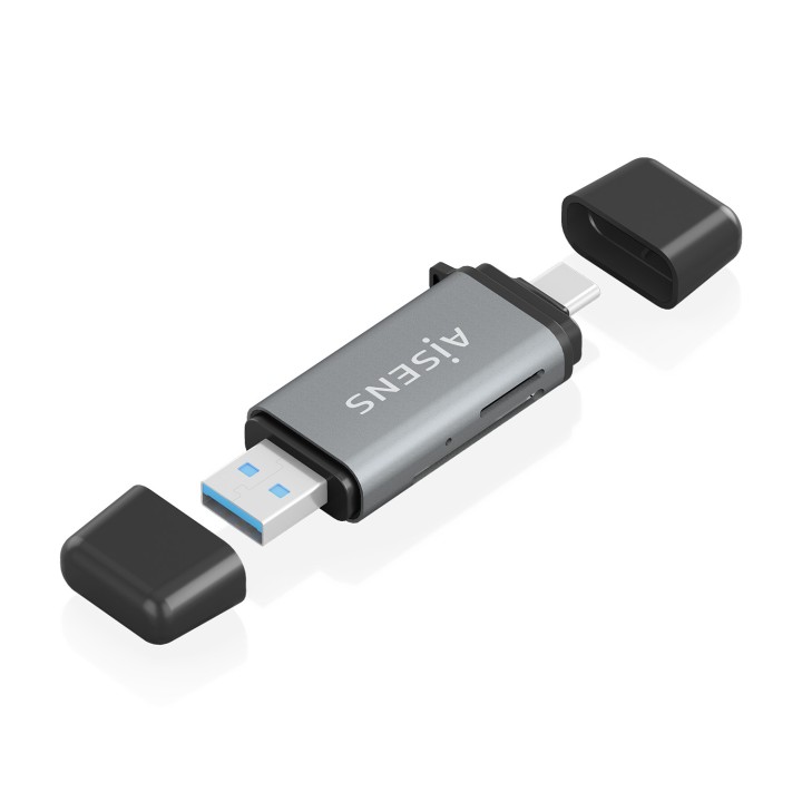 Lector Tarjetas AISENS USB-A/C 3.0 Gris (ASCR-2AC11-GR)