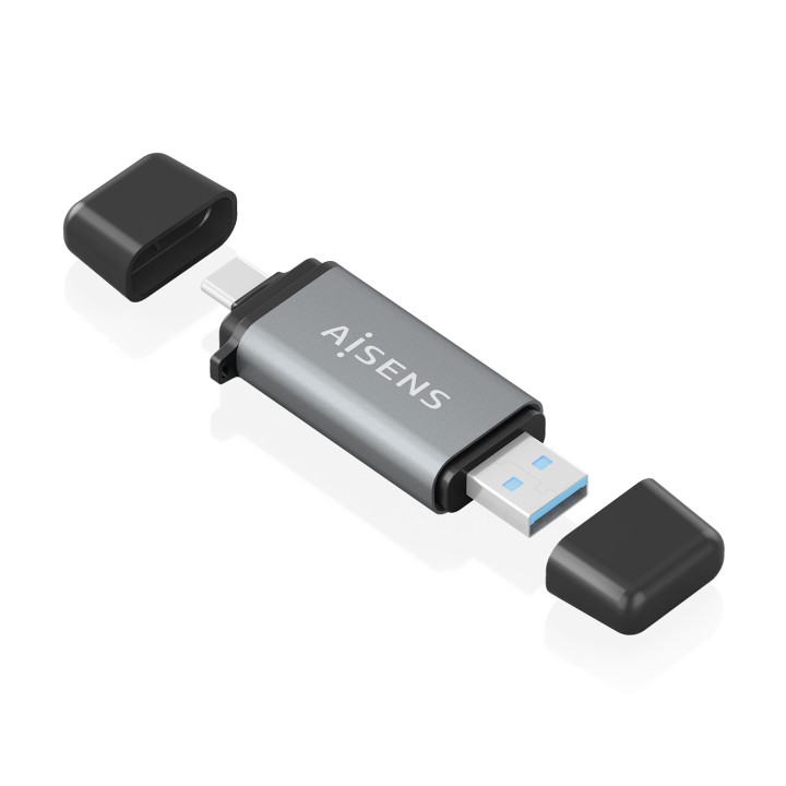 Lector Tarjetas AISENS USB-A/C 3.0 Gris (ASCR-2AC11-GR)