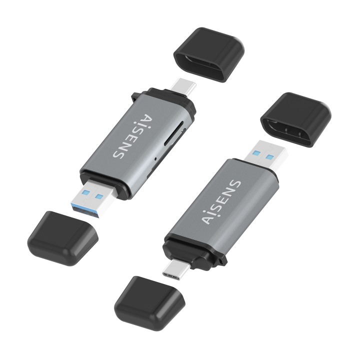 Lector Tarjetas AISENS USB-A/C 3.0 Gris (ASCR-2AC11-GR)