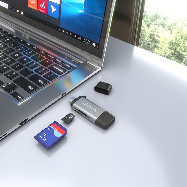 Lector Tarjetas AISENS USB-A/C 3.0 Gris (ASCR-2AC11-GR)