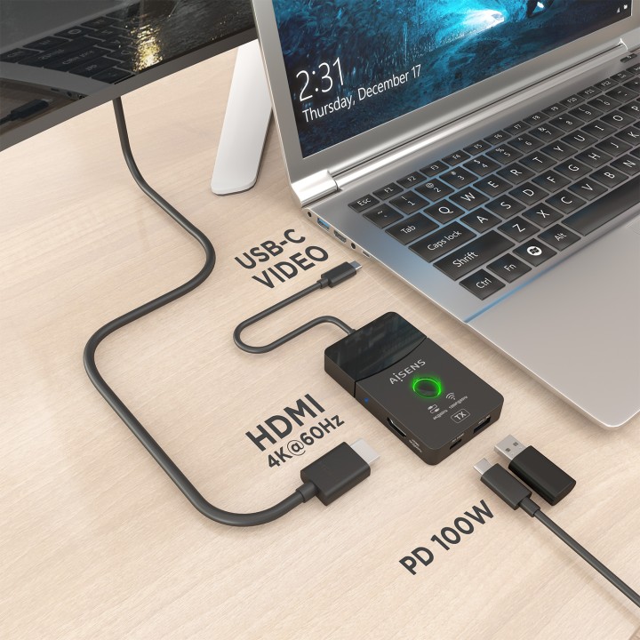 Docking AISENS USB-C a HDMI 60Hz (ASWL-H2KDC30M05-BK)