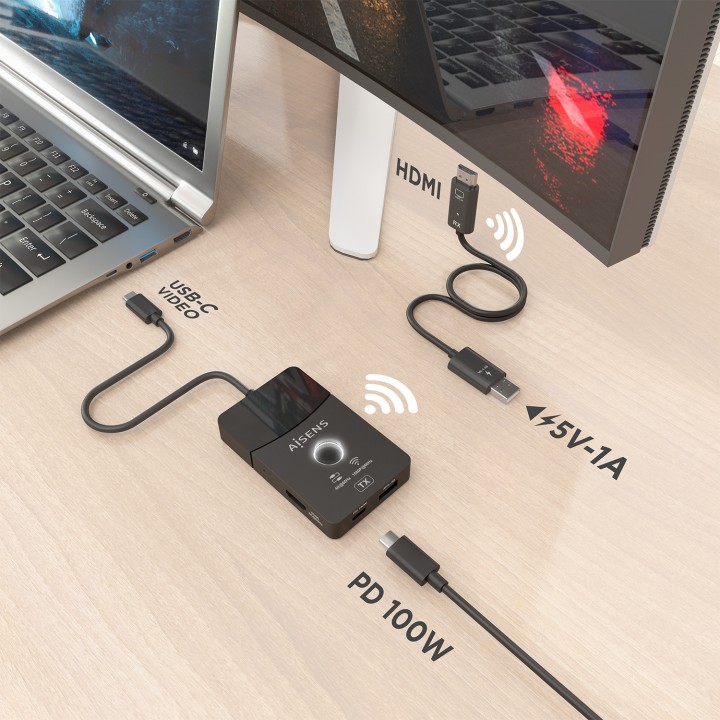 Docking AISENS USB-C a HDMI 60Hz (ASWL-H2KDC30M05-BK)