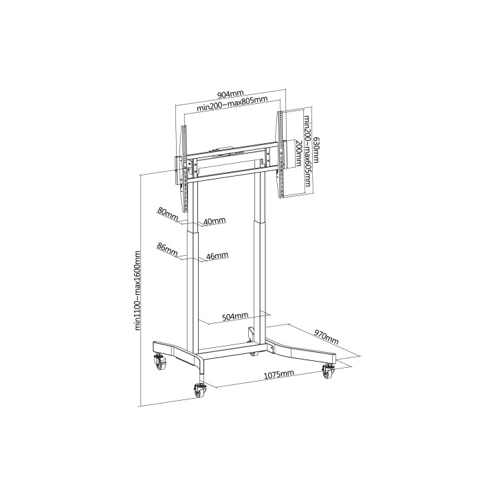 Soporte Suelo EQUIP Motorizado 55"-100" Negro (650632)