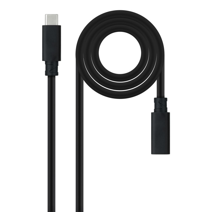 Nanocable USB-C 3.2 M/H 1m Negro (10.01.4501)