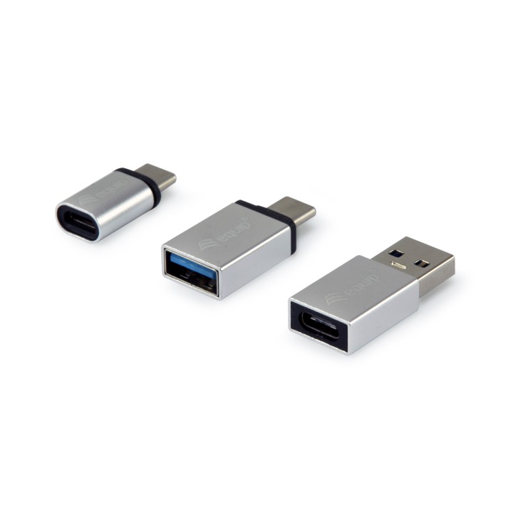 Adaptadores EQUIP USB-A USB-C mUSB Plata (EQ133475)
