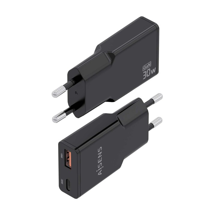 Cargador Pared AISENS USB-A USB-C 30W(ASCH-30W2P047-BK)