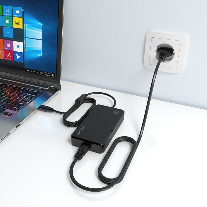 Cargador Sobremesa AISENS 90W USB-C (ASCH-1PD90D069-BK)