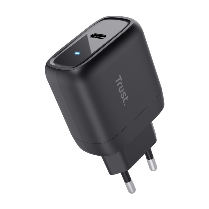 Cargador Pared Trust Maxo GaN 45W 1xUSB-C Negro (25521)