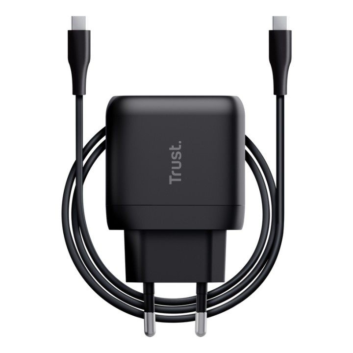Cargador Pared Trust Maxo GaN 45W 1xUSB-C Negro (25521)