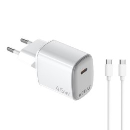 Cargador Pared Celly 45W +Cable Usb-C (UPTC1USBC45WCTC)