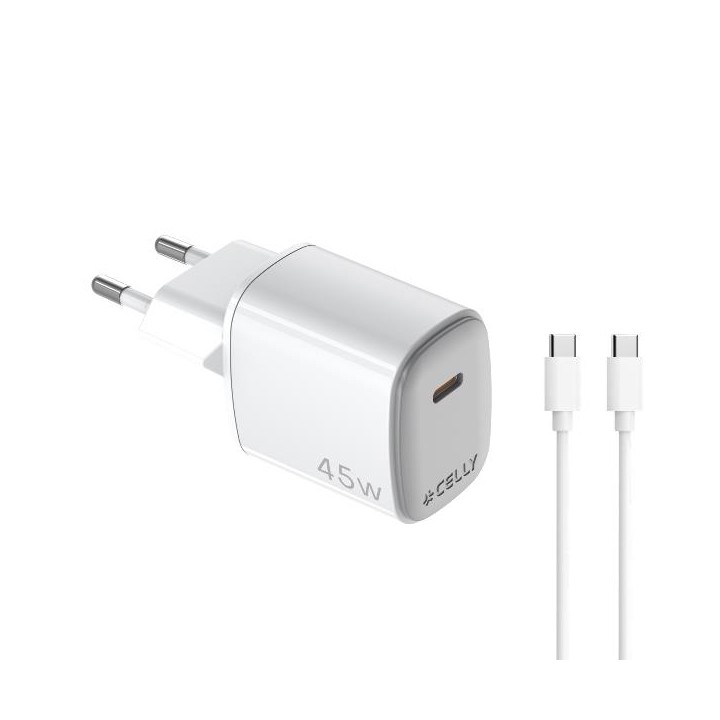 Cargador Pared Celly 45W +Cable Usb-C (UPTC1USBC45WCTC)