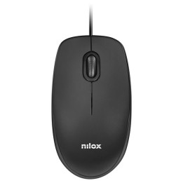 Ratón NILOX Óptico USB-A 1600dpi Negro (MOUSB1003)