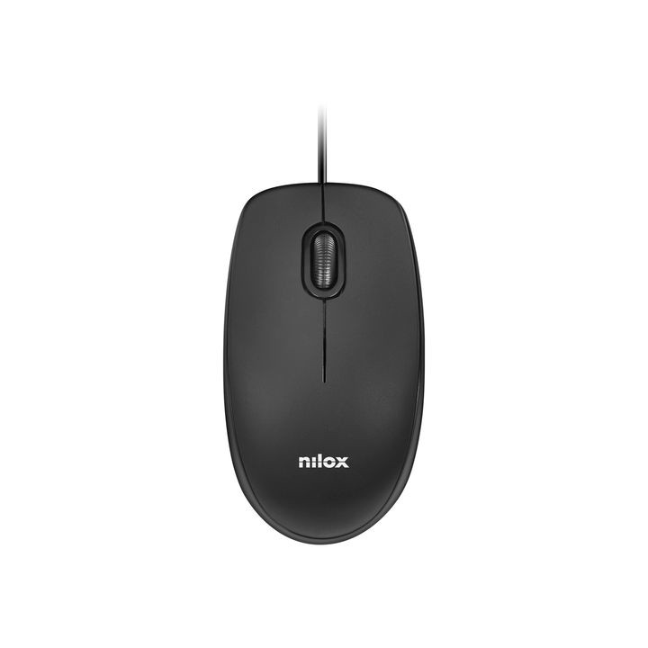 Ratón NILOX Óptico USB-A 1600dpi Negro (MOUSB1003)