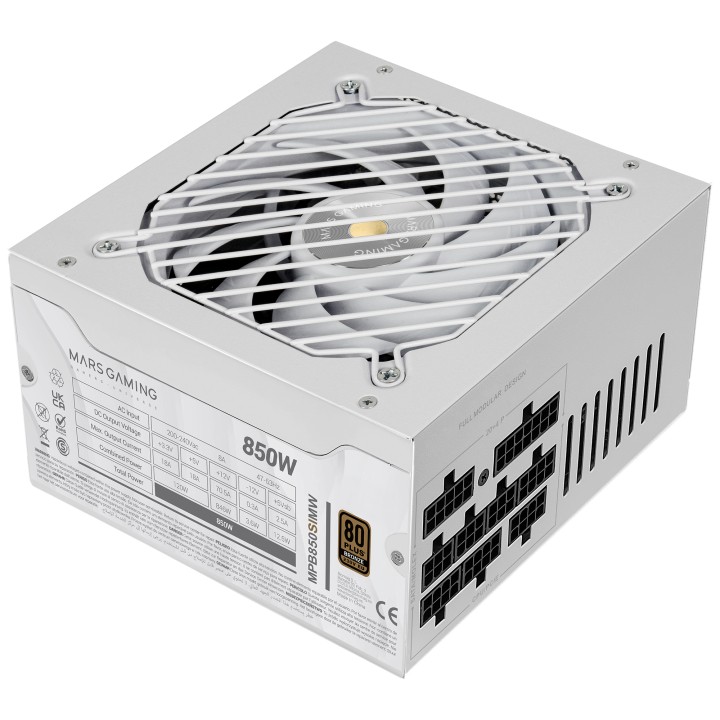Fuente Mars Gaming 850W 80+Bronze Blanca (MPB850SIMW)