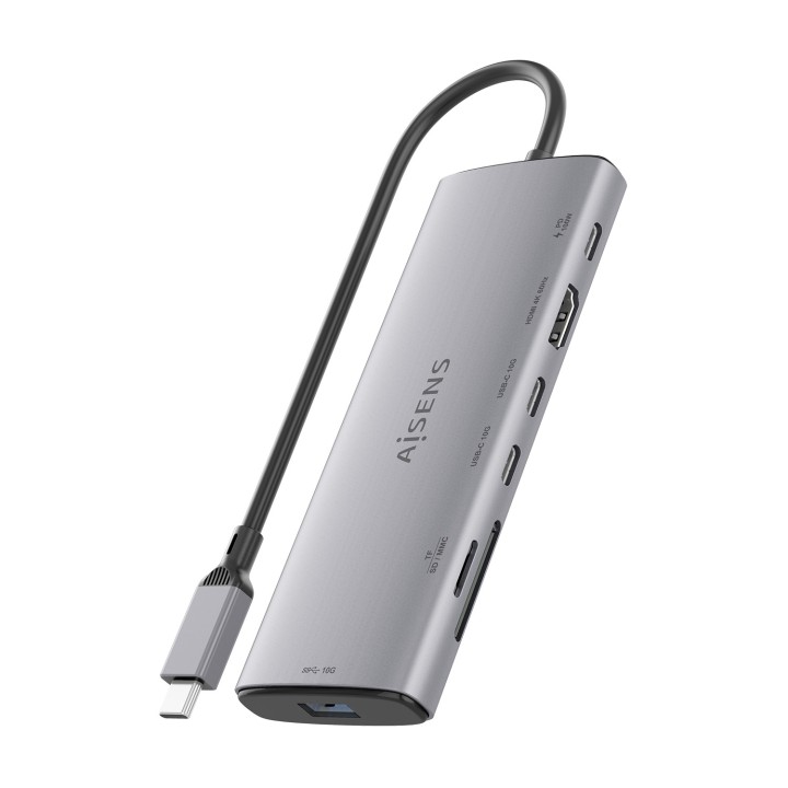 Docking AISENS 7en1 USB-C 4K/60Hz Gris (ASUC-7P031-GR)