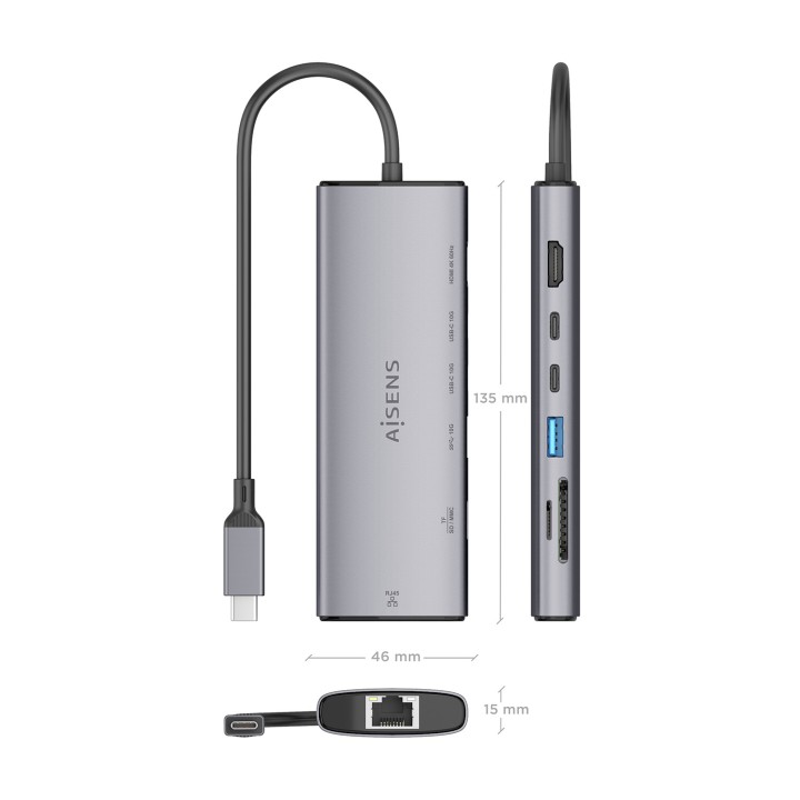 Docking Aisens Usb-C a HDMI/Usb-A/RJ45(ASUC-7P032-GR)