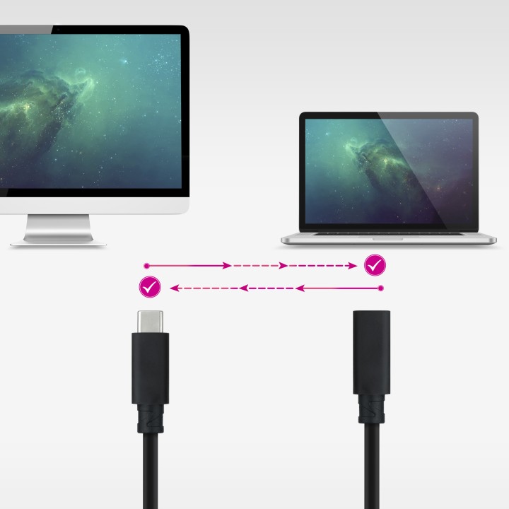 Nanocable USB-C 3.2 M/H 2m Negro (10.01.4502)
