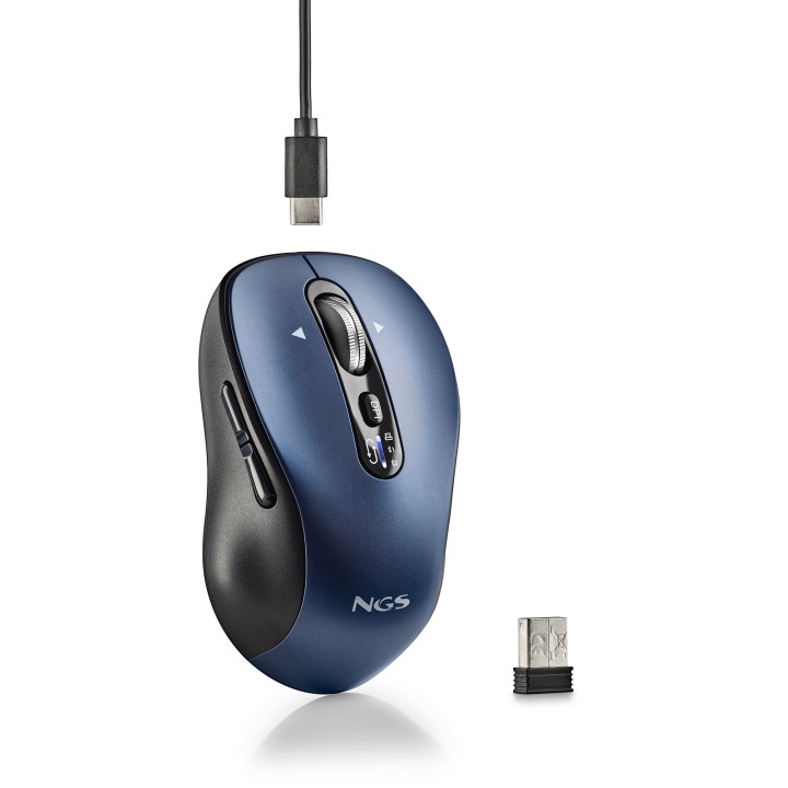 Ratón NGS RF/Bluetooth 5.1 Negro/Azul (INFINITY-RB)